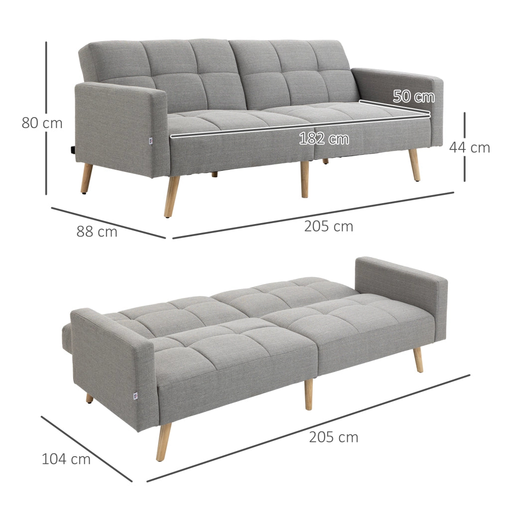 Divano letto 2 posti ¨C zephmum ¨C Grigio tessuto 205x88 cm