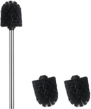 Toiletborstel a doppie testine, diametro 7 cm, in acciaio inossidabile 304 per la pulizia della toilette (PP, argento)