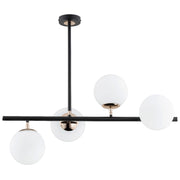 Lampada a sospensione LURO nero oro 4xE14 sfere bianche