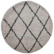 Tappeto del soggiorno | Tappeto Shaggy PAMPLONA a Pelo Lungo Beige e Antracite ? 120 cm