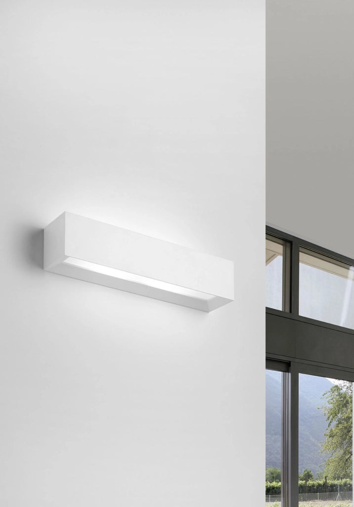 HERMIONE Applique da Parete  2 Luci attacco G9 in gesso bianco h70x350mm