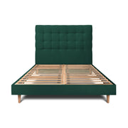 Letto 150x200 cm con testata imbottita - Tessuto velluto
