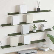 Mensola sospesa 4 pcs Verde oliva 100 x 9 x 2,5 cm Acciaio