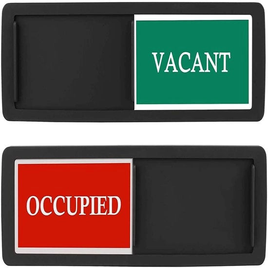Porta Scorrevole con Segno Vacante/In Uso - Resistente ai Marcature - Design di Colore Chiaro - 18 x 5 cm - Per Bagno/Ufficio - Materiale Premium - Pannello Porta