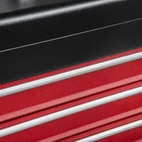 DURHAND Cassetta Porta Attrezzi in Acciaio con 3 Cassetti e Vassoio Superiore, 51x22x32 cm, Rosso e Nero