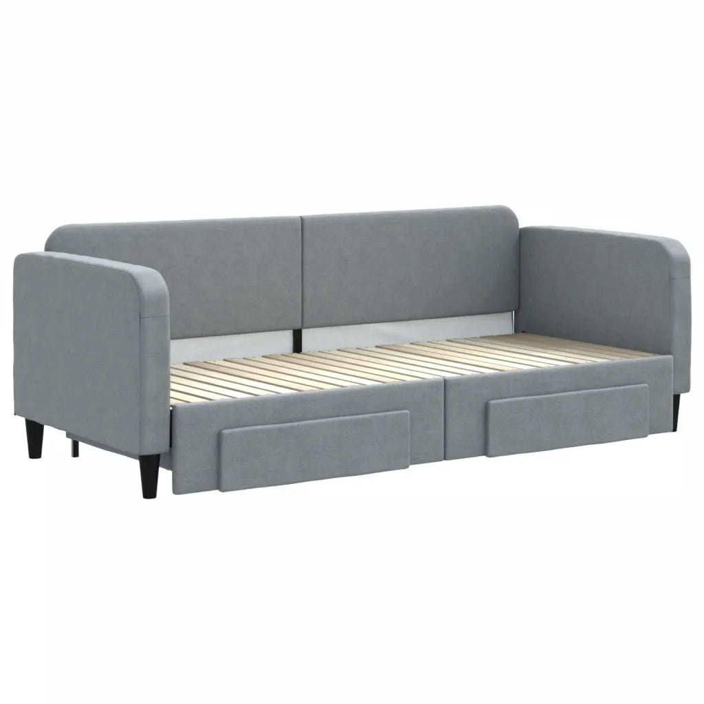 Divano letto | Sof¨¤ letto | Letto singolo Estraibile Cassetti Grigio Chiaro 80x200cm Tessuto