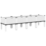 Fioriera | Cassetta per fiori | Vaso da Giardino con Gambe Bianco 160x40x42 cm in PP