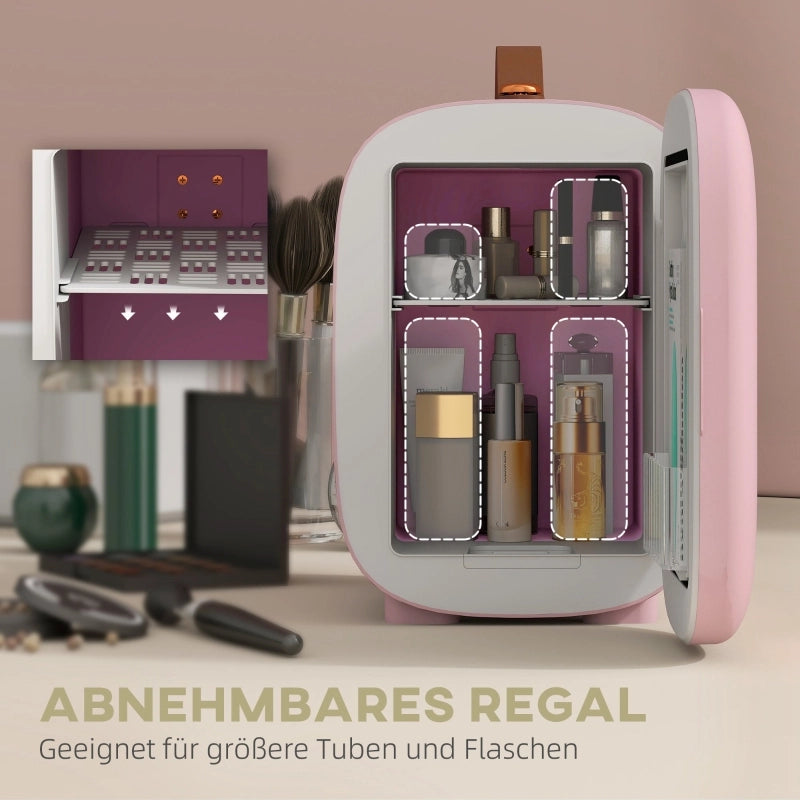 Mini frigorifero/frigoriferino per cosmetici, capacit¨¤ 4 litri, 20,3 x 26,3 x 28 cm, rosa