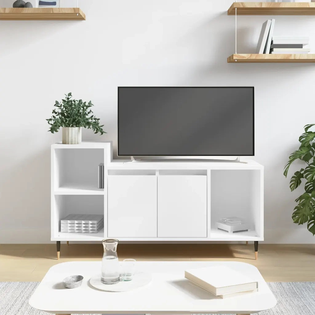 Mobile Porta TV-Mobile per TV-Credenza TV Bianco 100x35x55 cm in Legno Multistrato 210626