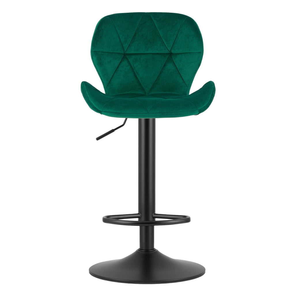 Sgabello in velluto VALORA WEST - Verde, facile da montare, uso versatile x 2