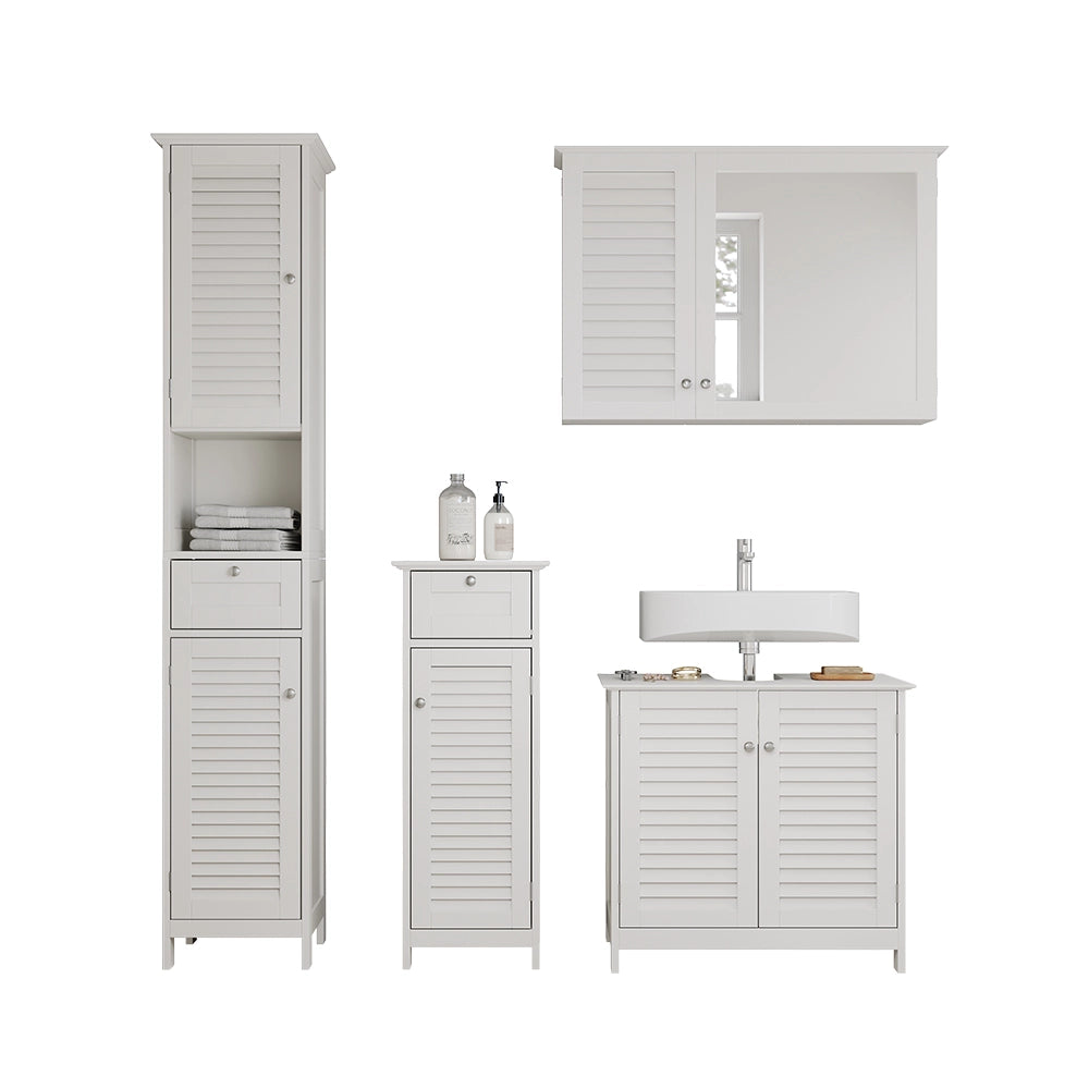 Vicco Set di mobili da bagno Bianco 4 pezzi, opzione 3