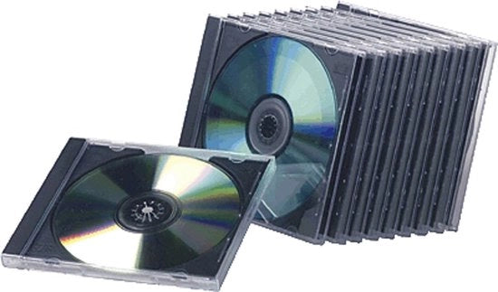 Etichetta per CD trasparente/nera - Contenitore per CD - Mappe per CD - Incluso 10 - Adatto per il riposo - Contenitori per CD