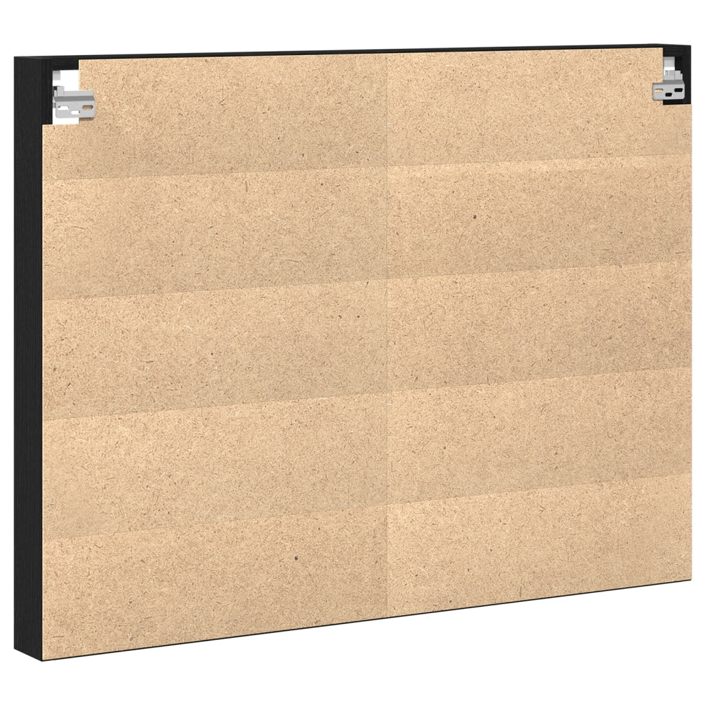 Vetrina Nero Rovere 100x8,5x75 cm Legno ingegnerizzato