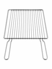 Griglia per Barbecue in Acciaio Cromato, Regolabile su più Altezze, Scorrevole per camino per Carne e Pesce 39,5x34,5 cm