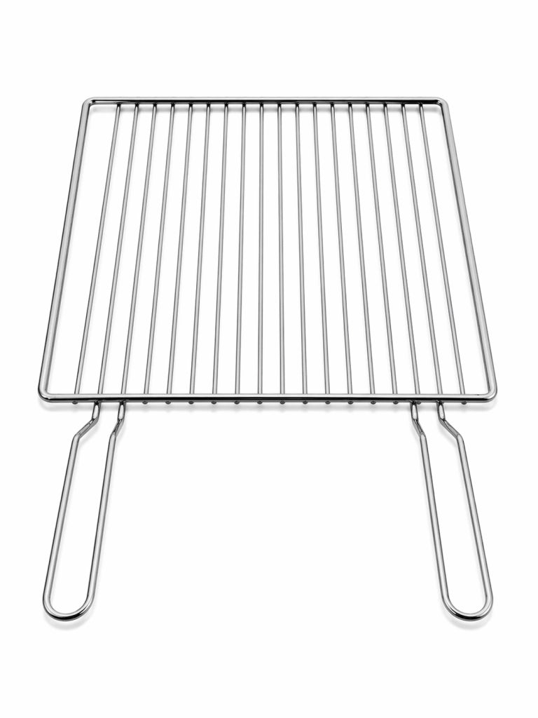 Griglia per Barbecue in Acciaio Cromato, Regolabile su più Altezze, Scorrevole per camino per Carne e Pesce 39,5x34,5 cm