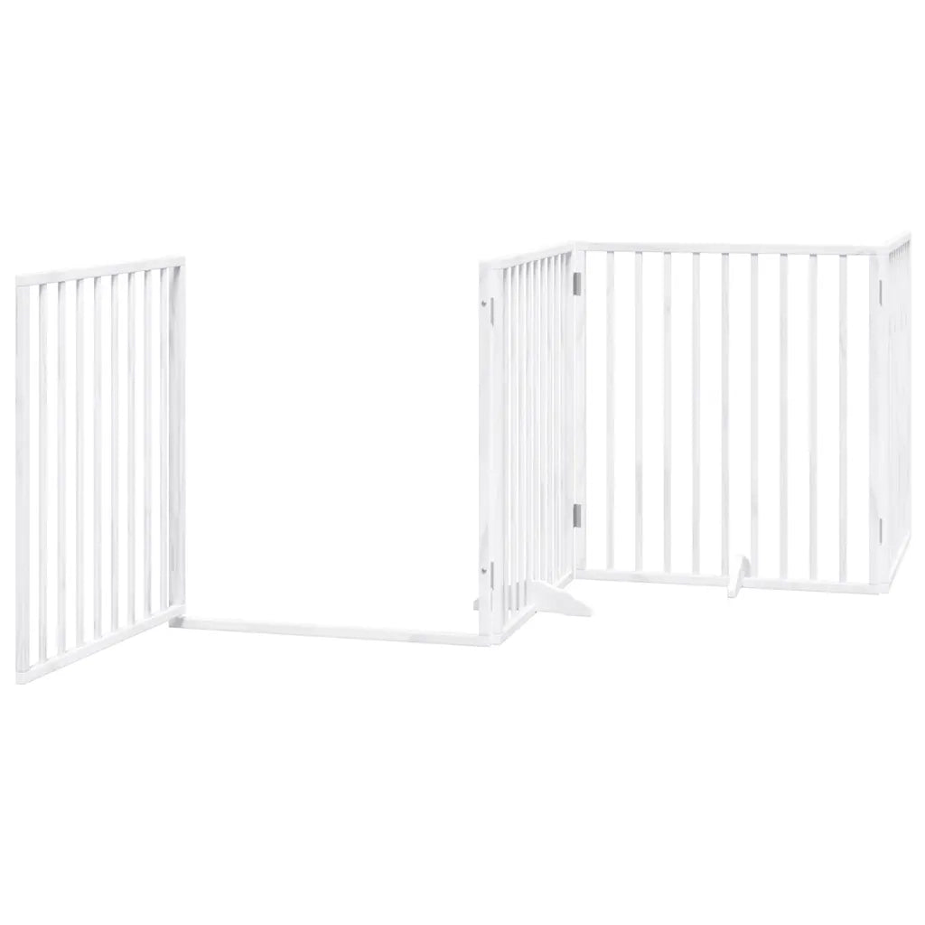 Cancello Cani Porta Pieghevole Bianco 6 Pannelli 480 cm Pioppo 3155565