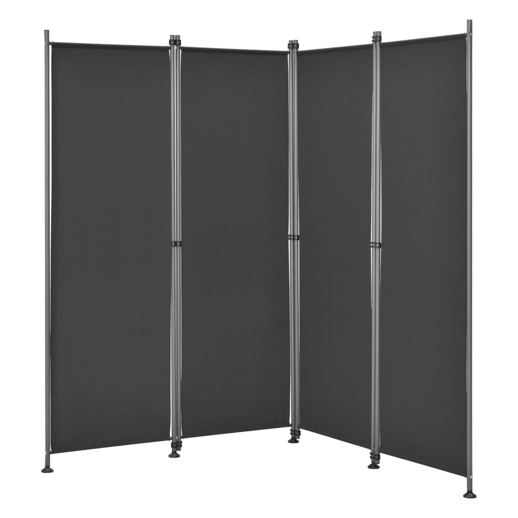 Paravento Modica a 4 Pannelli Parete Divisorio con Struttura Pieghevole (AxL) 170x215 cm - Nero pro.tec