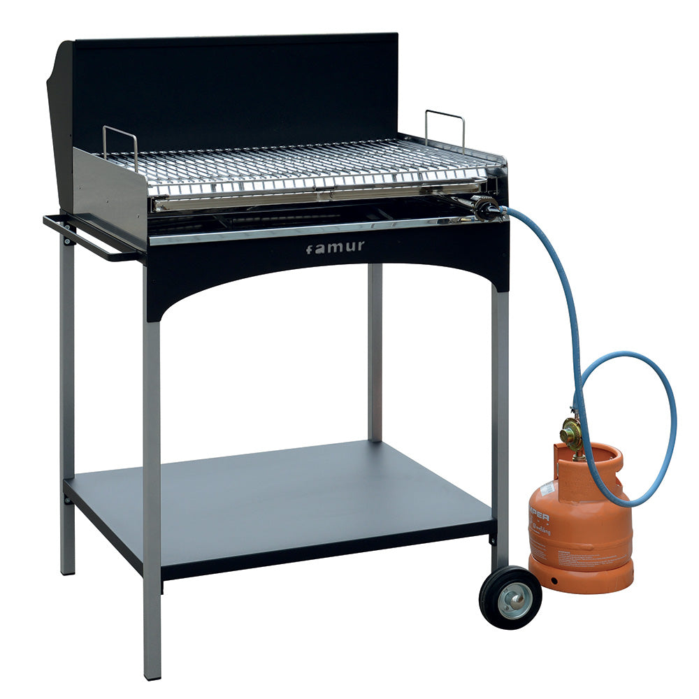 Barbecue Multiuso Legna Carbonella Gas Griglia in Acciaio Famur BK 8 Eco Gas