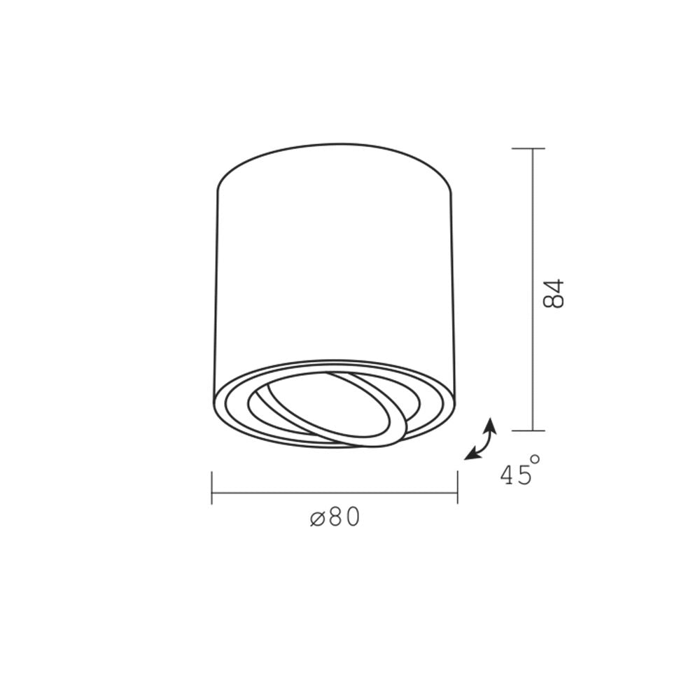 Faretto da soffitto tubo nero orientabile 1xGU10 Videx