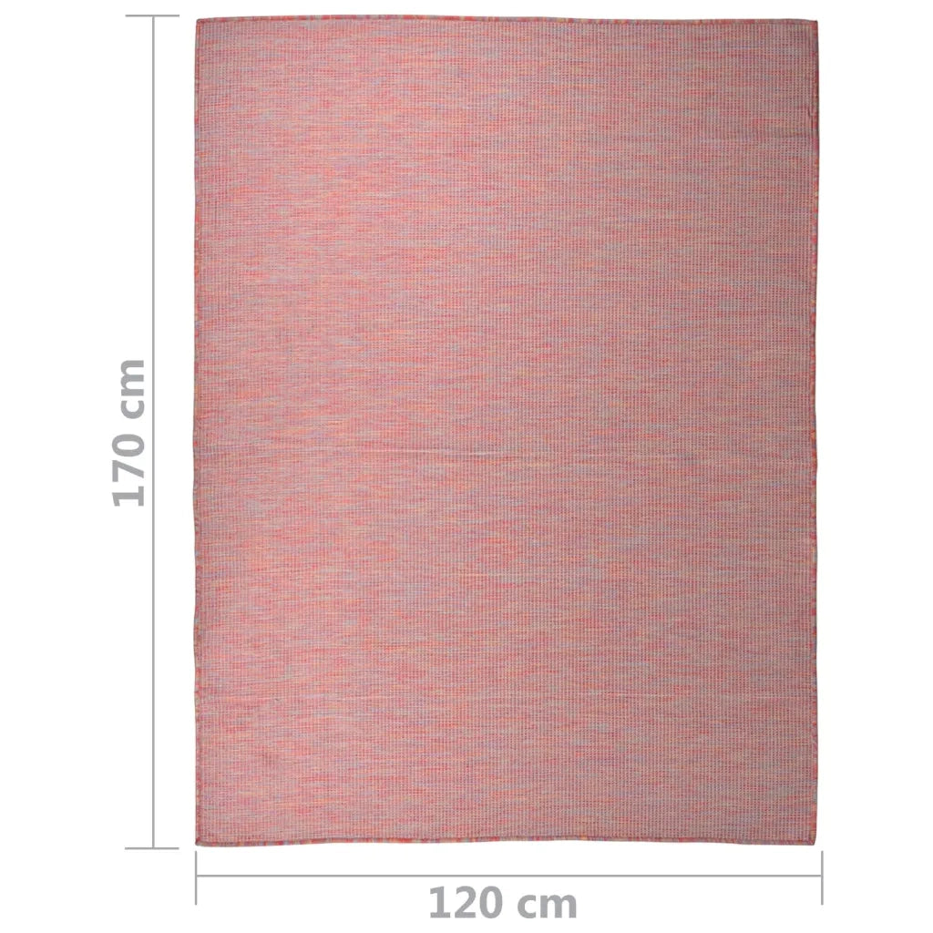 Tappeto da Esterni a Tessitura Piatta 120x170 cm Rosso 340823
