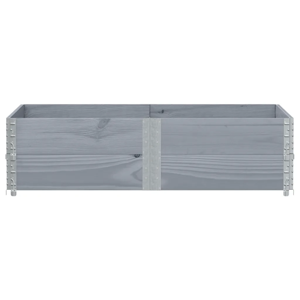 Paretali per Pallet 2pz Grigi 150x100cm Legno Massello di Pino