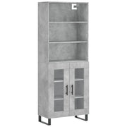 Credenza | Madia | Buffet da pranzo | Armadio da pranzo Grigio Cemento 69,5x34x180 cm in Legno Multistrato