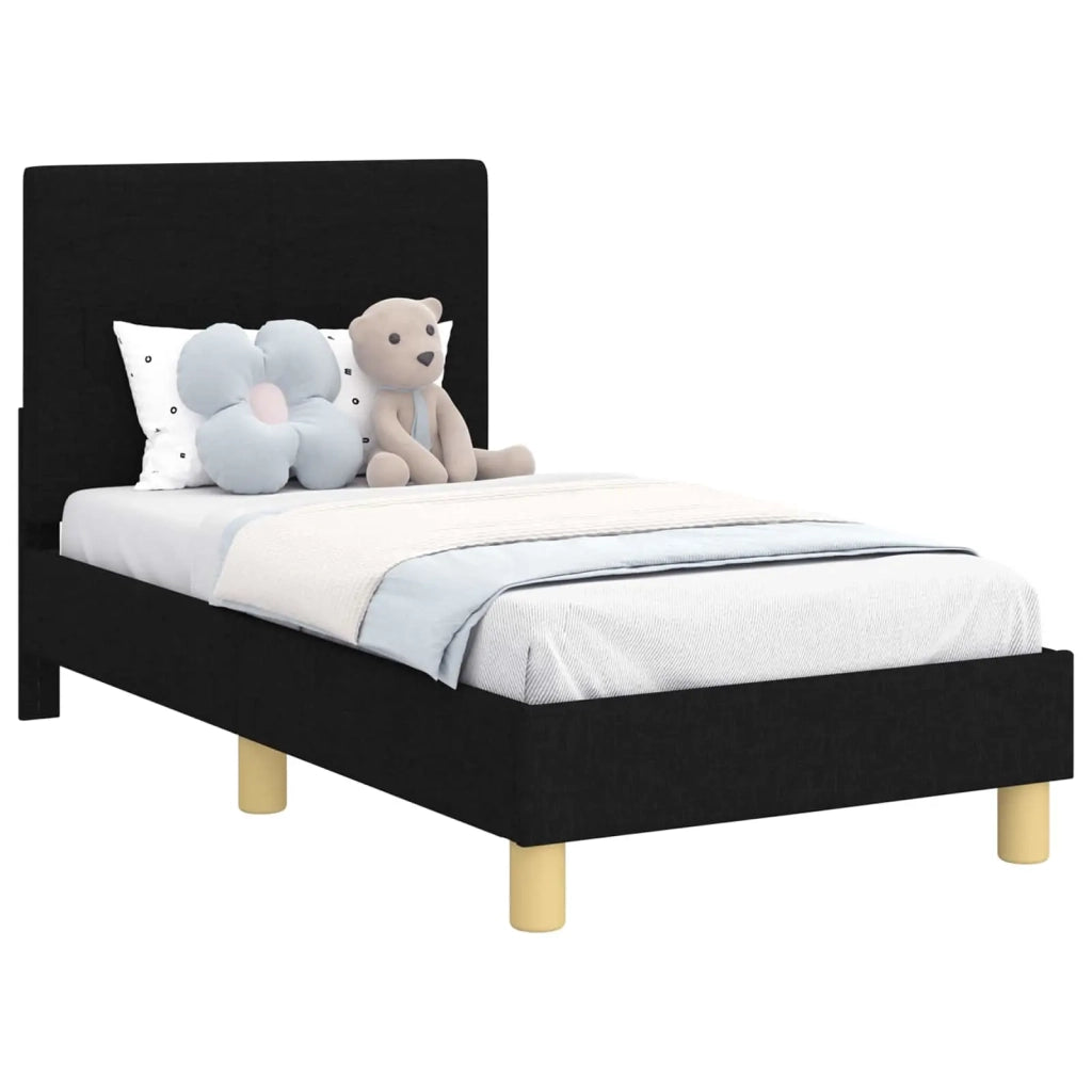 Struttura letto per bambini con testata Nero 70 x 140 cm