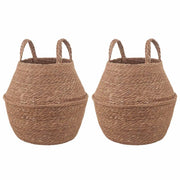 Vaso da fiori con manici 2 pcs Naturale Ø 22 x 20 cm