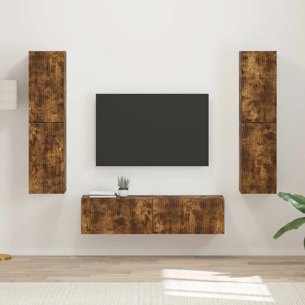 Set mobile TV 6 pcs Rovere fumé Legno multistrato