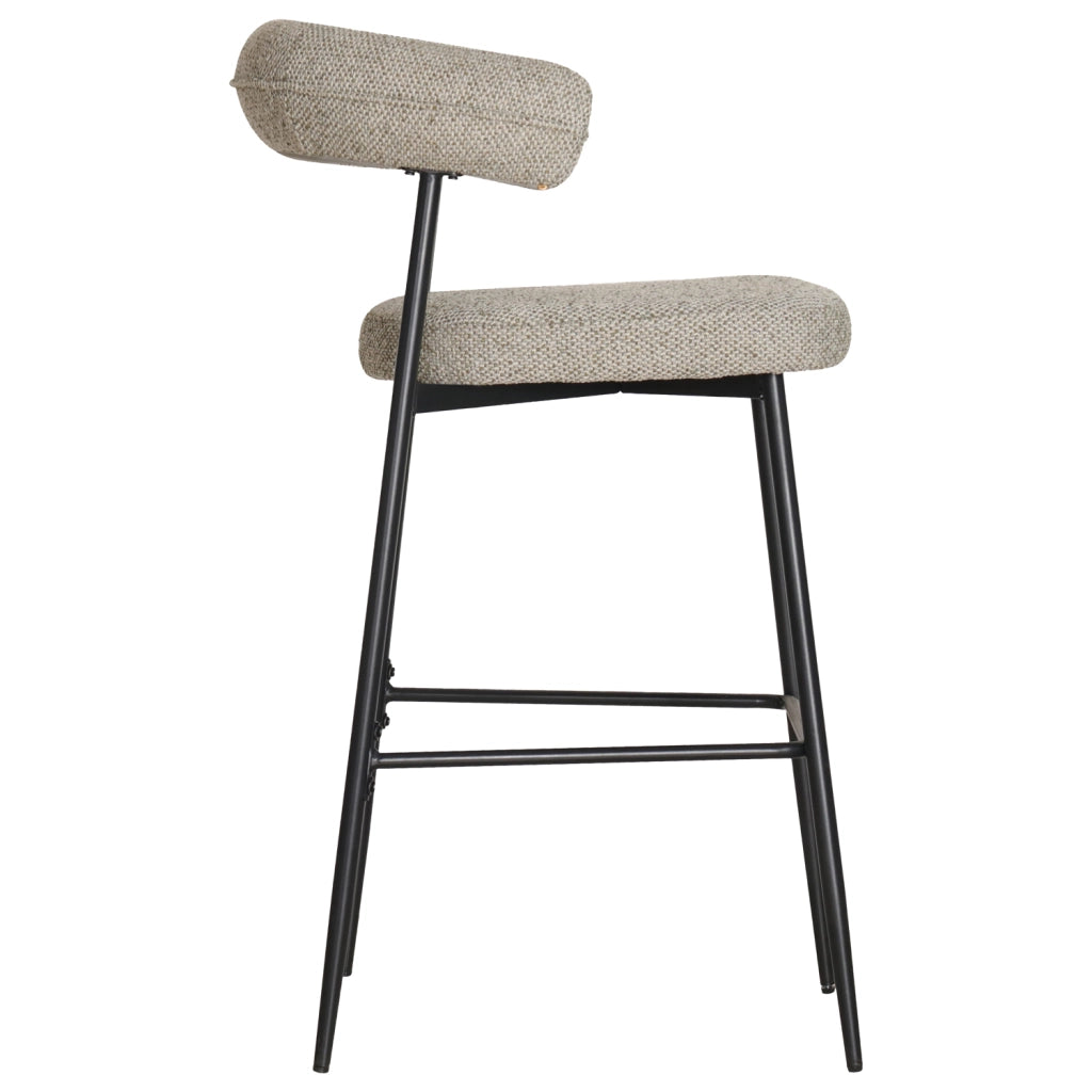 Set di 2 sgabelli THEA in tessuto verde screziato