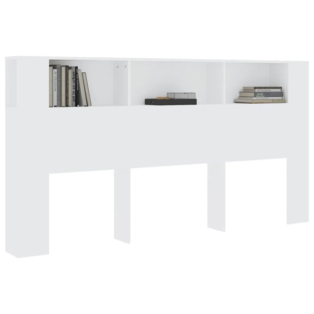 Testiera con Contenitore-Testata del letto Bianco 200x18,5x104,5 cm