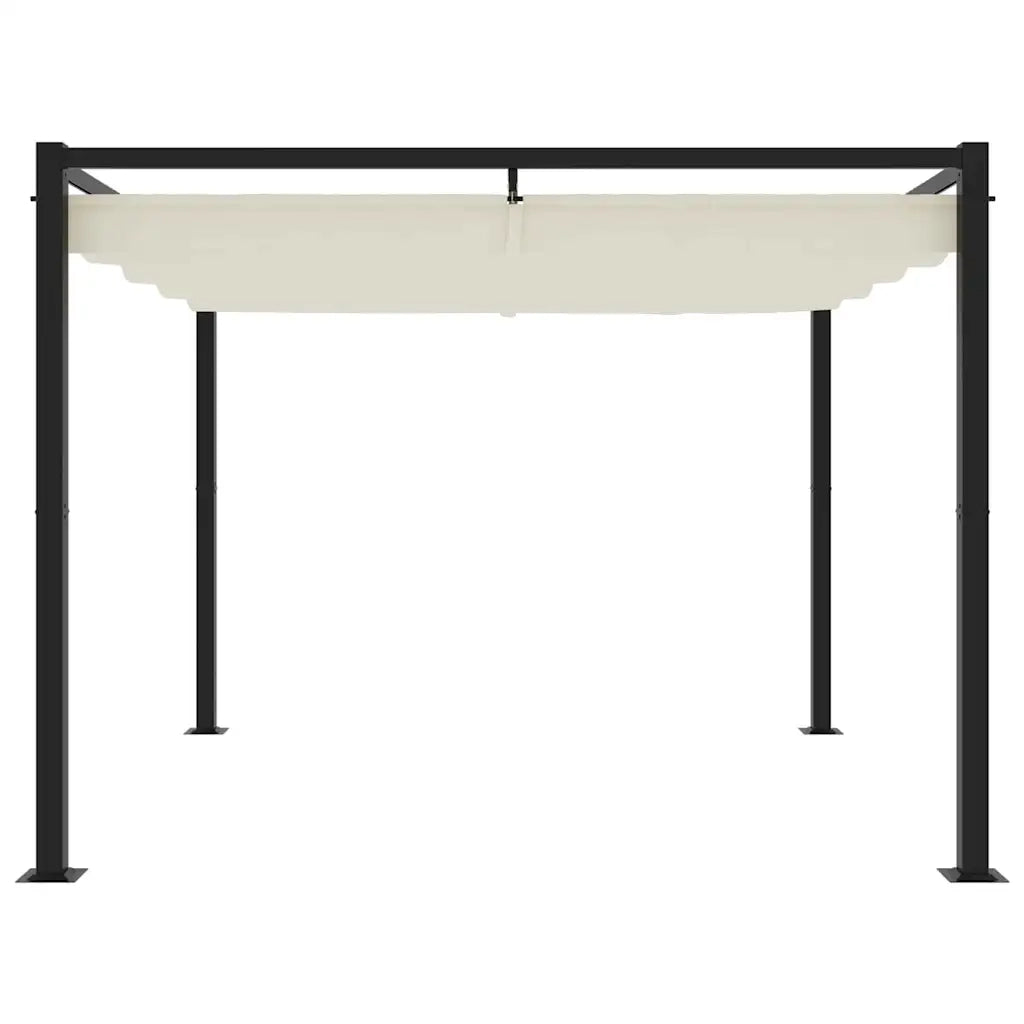 Gazebo da Giardino con Tetto Retrattile Crema 3x3m in Acciaio 4003960