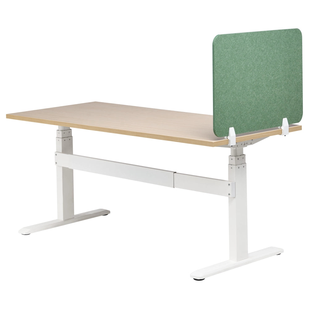 Pannello Divisorio da Scrivania Verde in PET con Rivestimento in Tessuto 72 x 50 cm Schermo Acustico per Ufficio e Home Office