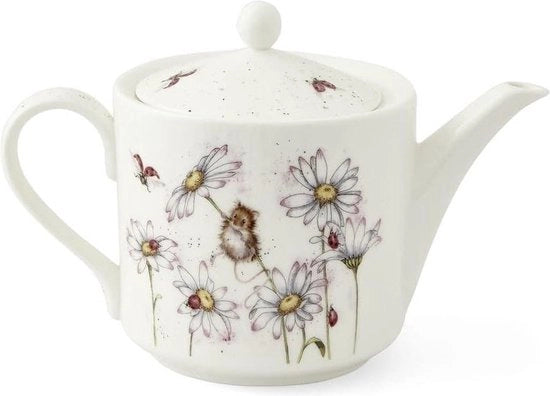 Teapot con Fiori - Disegno di Fiori - Ceramica - Decorata a Mano