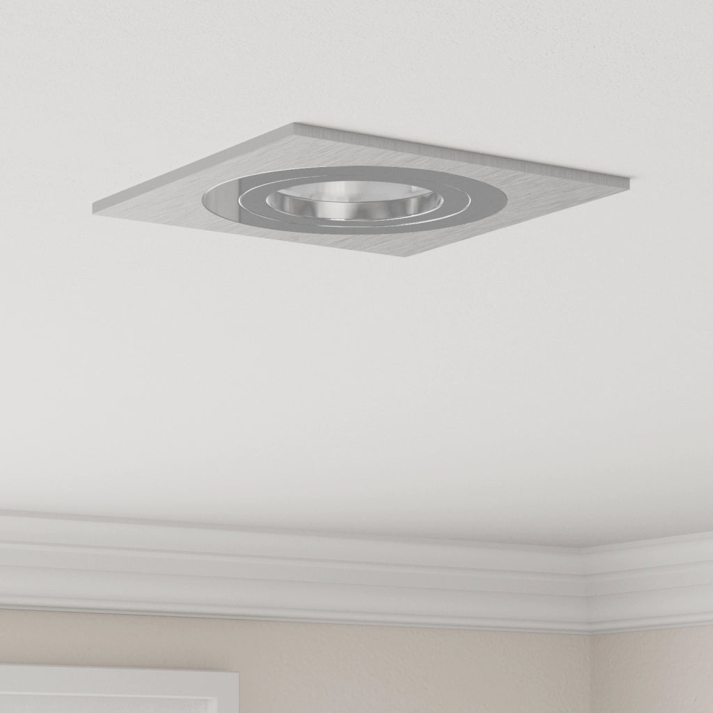 Faretti incassati 12 pz Quadrato GU10 Argento 91x91 mm