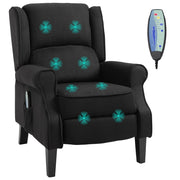 Poltrona Relax Massaggiante Reclinabile con Telecomando, 78x83x101cm, Nero