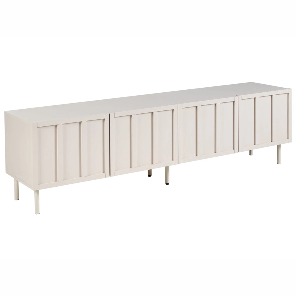 Mobile TV Beige chiaro MDF 4 ante Gambe in metallo Cashmere Design moderno Camera da letto