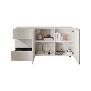 Madia Busi, Credenza 2 Ripiani, 181x44x84h cm Bianco Lucido