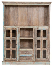 Biscottini Libreria in legno massiccio riciclato finitura anticata realizzata massello