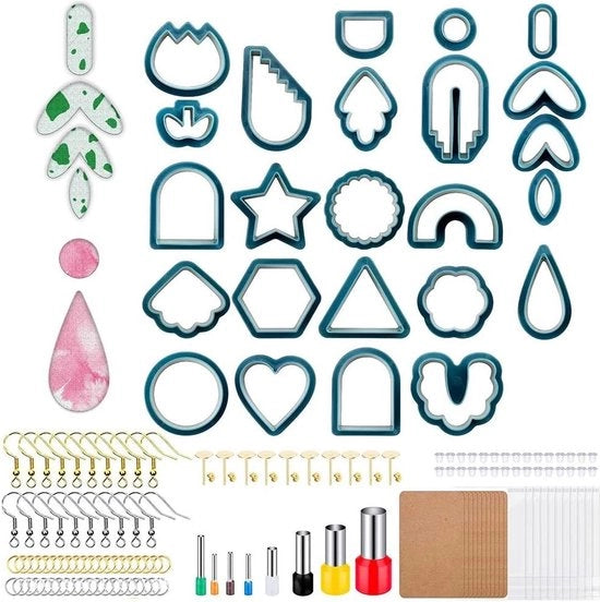 Pezzi di modellazione in polimero - pendenti - estensioni in gomma plastica - cartoncini per orecchini - creazioni di gioielli