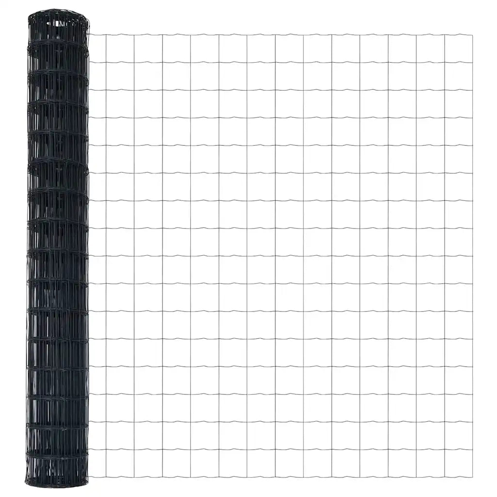 Recinzione da Giardino | Recinzione con Posto Grigio 1,4 x 10 m Acciaio e PVC