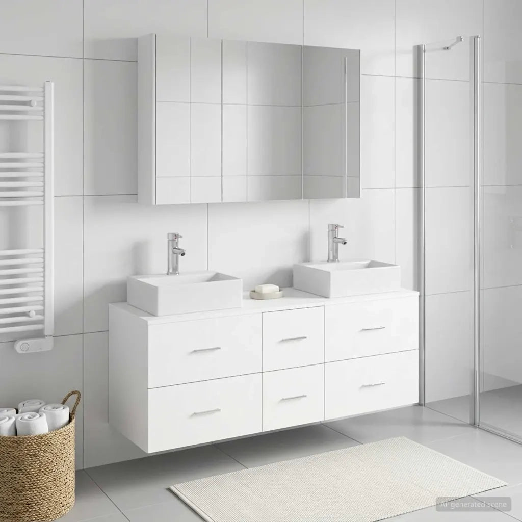 Set di mobili per il bagno 4 pcs Bianco 3406823