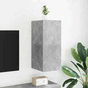Mobile TV a Parete con Luci LED Grigio Cemento 30,5x35x70 cmcod mxl 134176