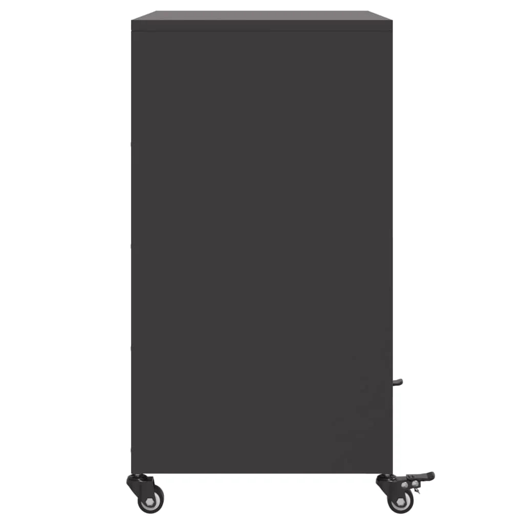 Buffet credenza cassettiera armadio mobile contenitore organizer per cucina soggiorno salotto 68,5 x 39 x 72 cm acciaio nero 02_0036018