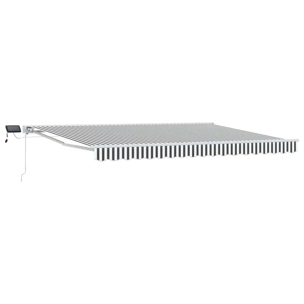 Cornice per Tenda Manuale con LED Antracite e Bianco 4 × 3,5 m