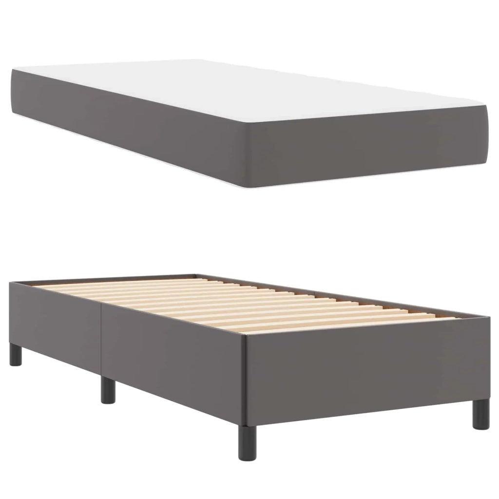 Struttura del letto con materasso Grigio 80 x 200 cm Tessuto