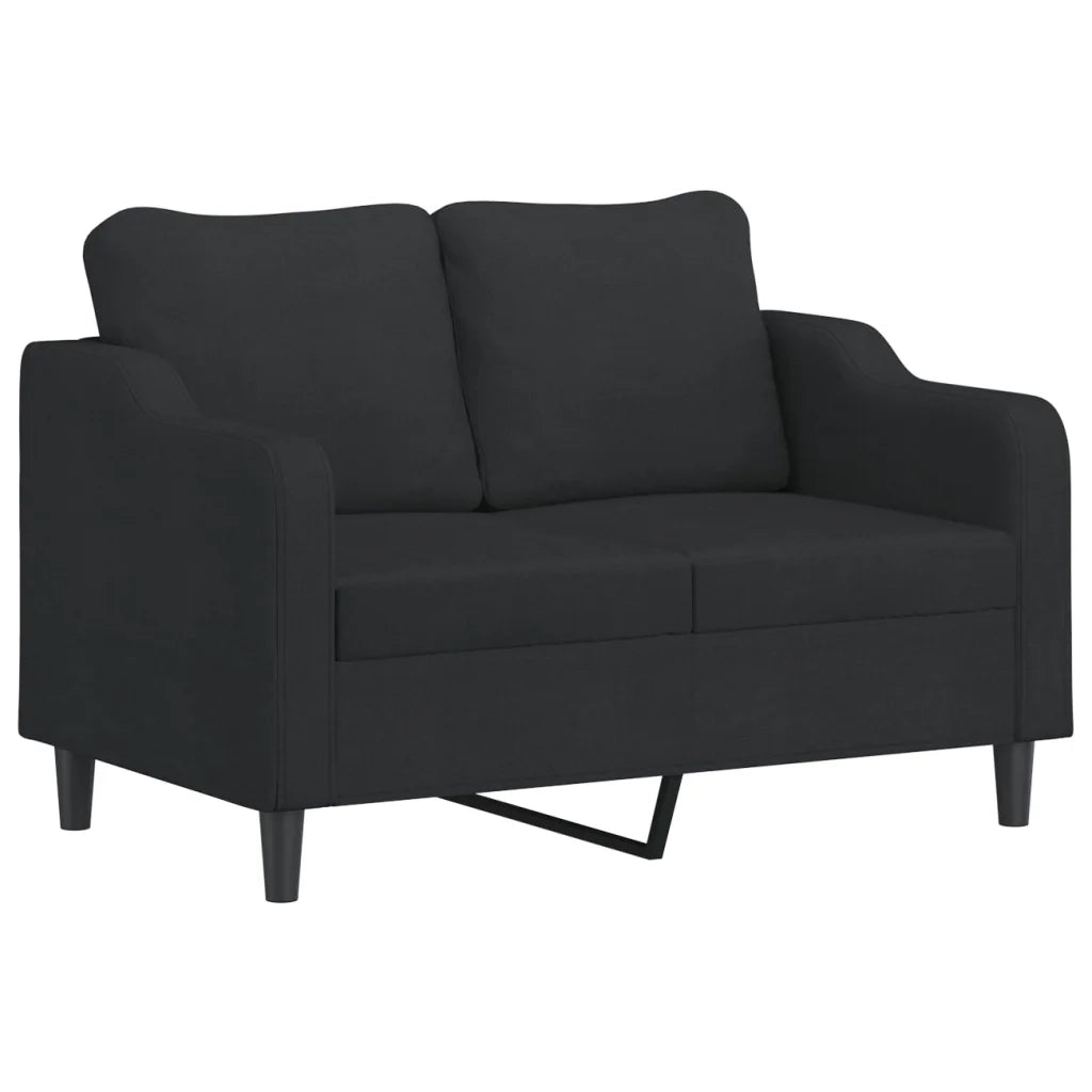 Set Divani 2 pz con Cuscini Nero in Tessuto 3201822