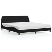Letto matrimoniale | Letto per adulti | Giroletto Dover Nero 160x200 cm in Tessuto