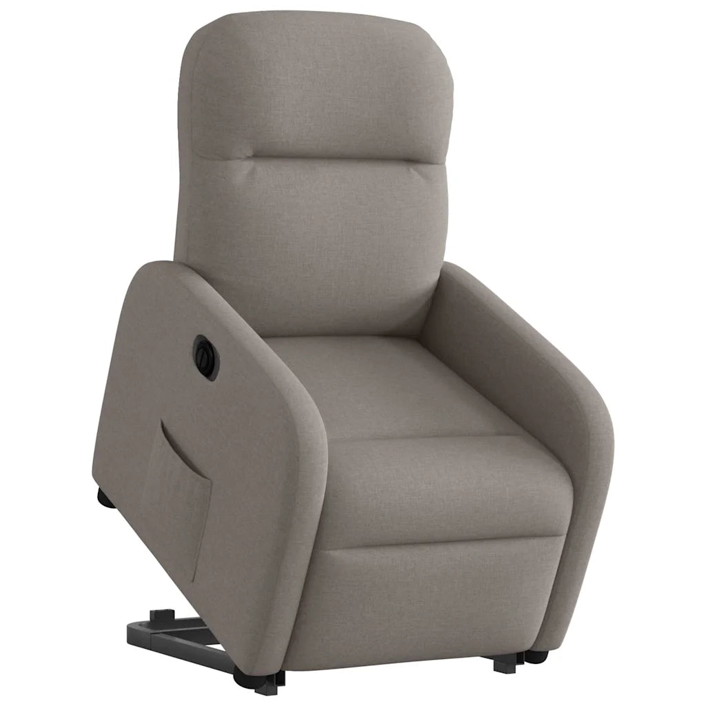 Poltrona Alzapersona Reclinabile Elettrica Tortora in Tessuto 3302999