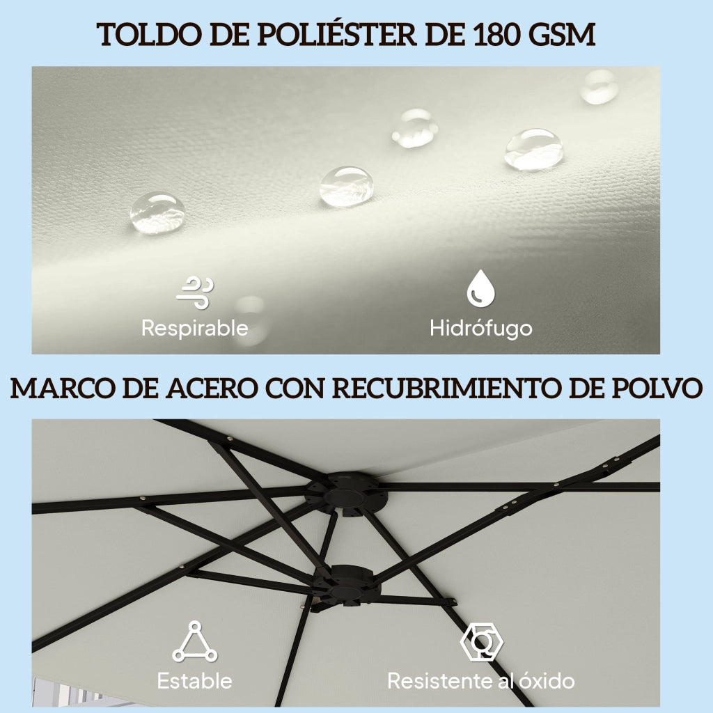 Ombrellone da Giardino ¨C Minimal ¨C Grigio 460x260 cm